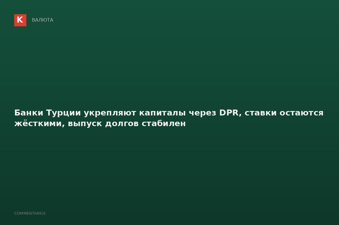 Банки Турции укрепляют капиталы через DPR, ставки остаются жёсткими, выпуск долгов стабилен