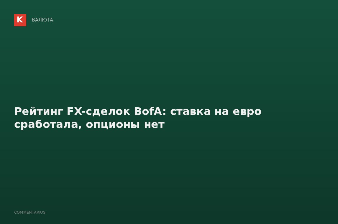 Рейтинг FX-сделок BofA: ставка на евро сработала, опционы нет
